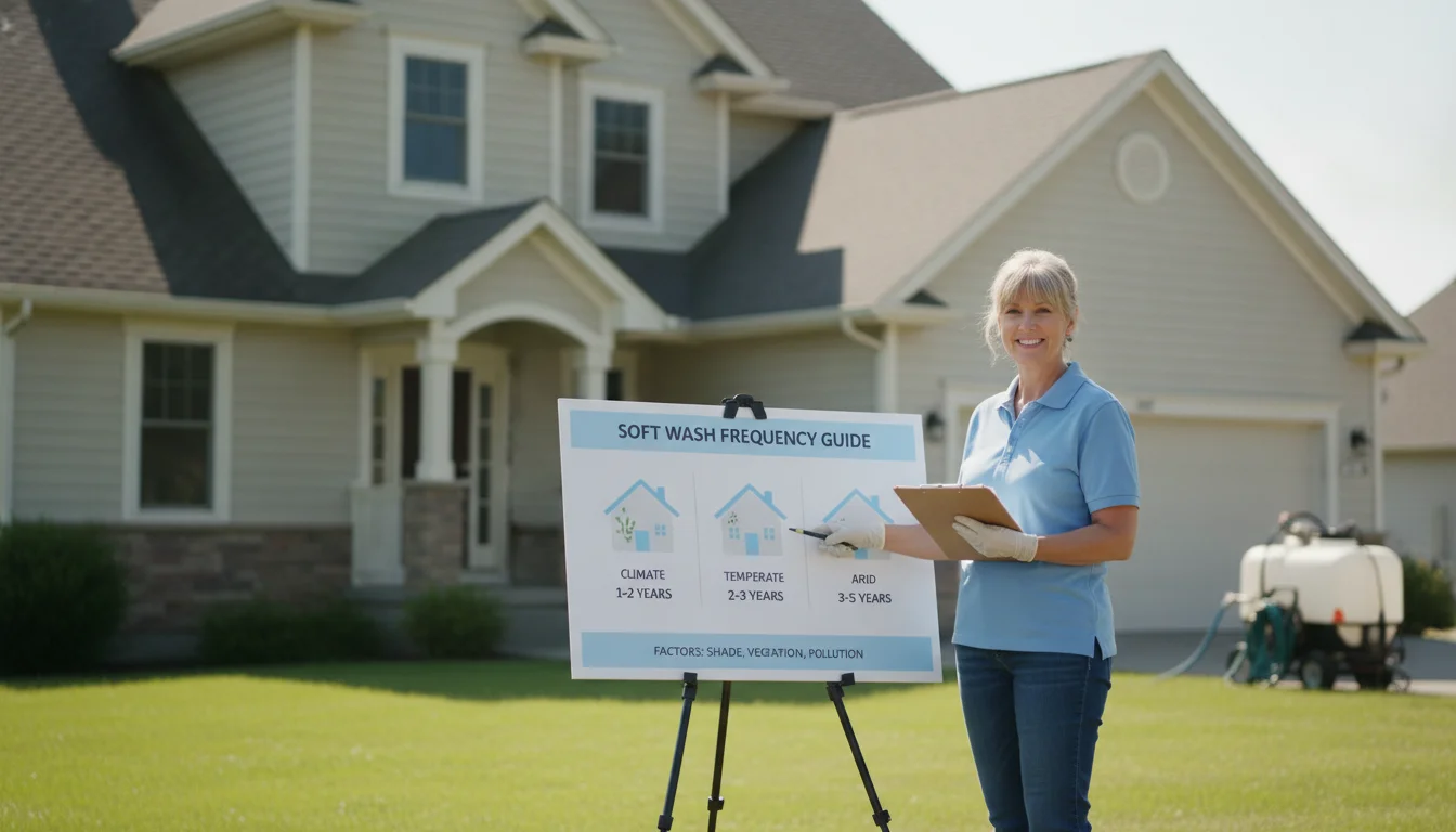 How often should you soft wash a house in Lafayette? Hero image for Pressure Washing Lafayette.